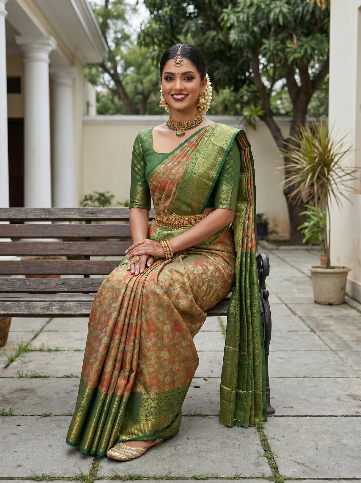 MIMOSA Orange Saree Saree — pose 8 styling detail