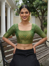 MIMOSA Orange Saree Saree — blouse close-up
