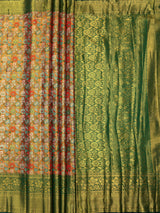 MIMOSA Orange Saree Saree — pallu and zari work detail