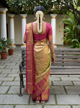 MIMOSA Parrot Green Saree Saree — pose 2 styling detail