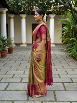 MIMOSA Parrot Green Saree Saree — pose 3 styling detail