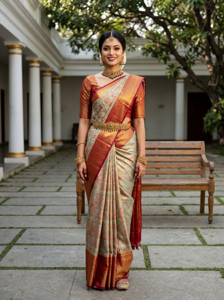 Pista  Saree