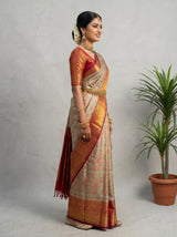 MIMOSA Pista Saree Saree — pose 3 styling detail