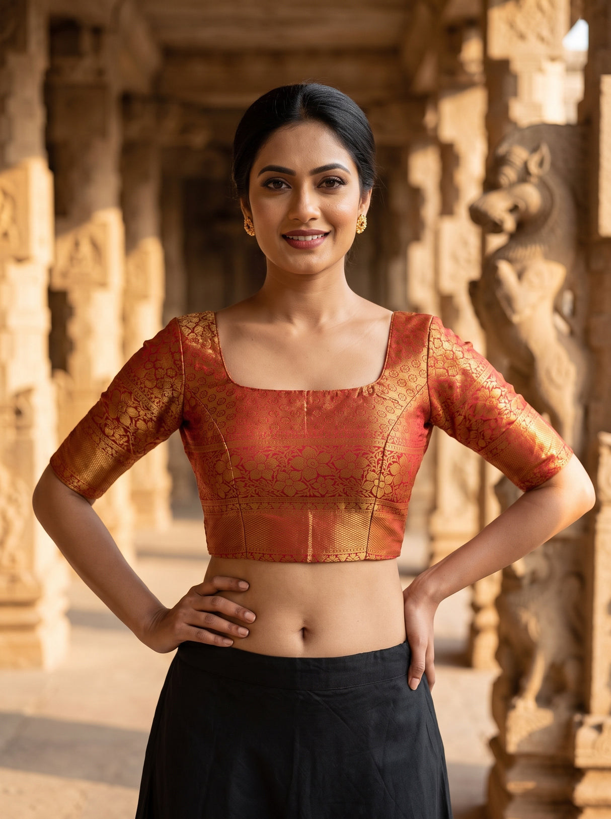 MIMOSA Pista Saree Saree — blouse close-up