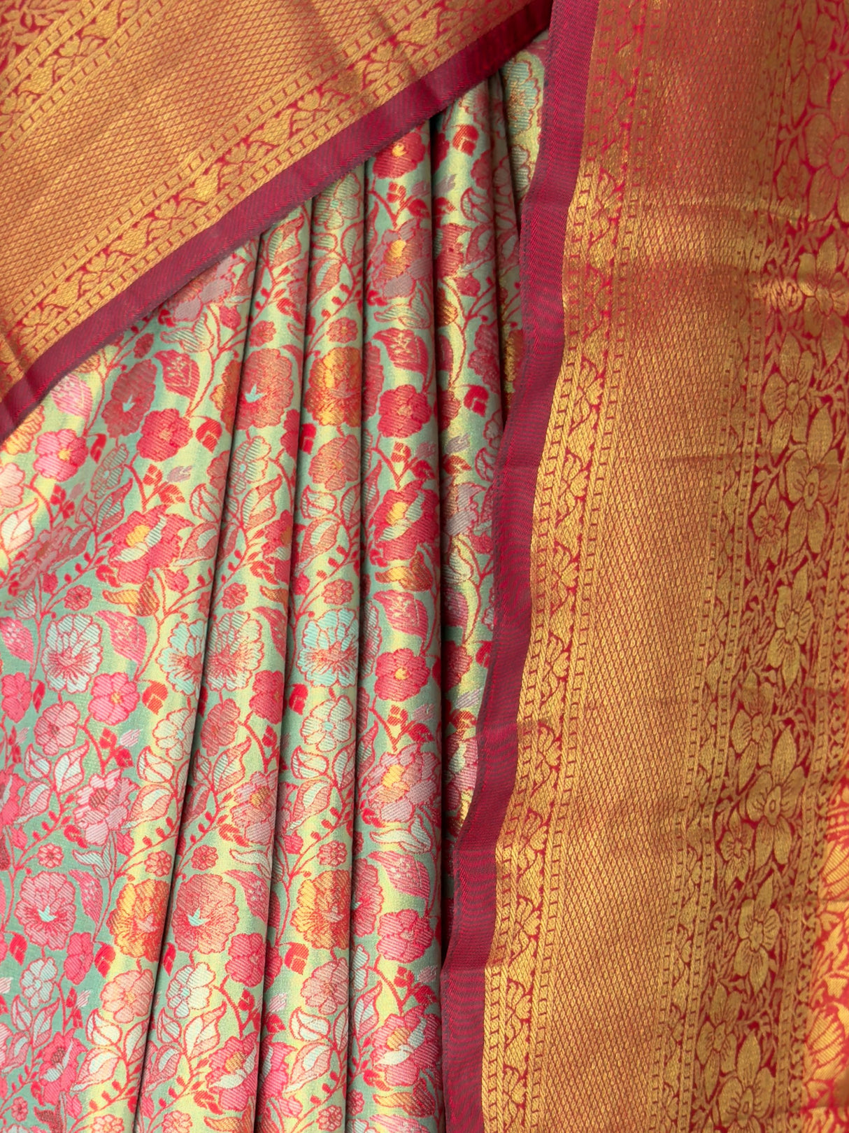 MIMOSA Pista Saree Saree — fleets shot full lifestyle