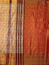 MIMOSA Pista Saree Saree — pallu and zari work detail