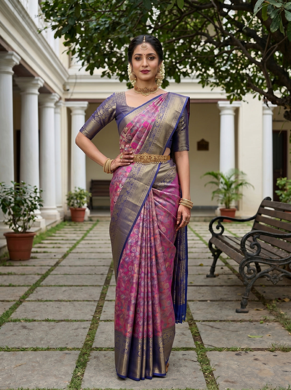 MIMOSA Rani Saree Saree — pose 4 styling detail