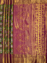 MIMOSA Green Saree Saree — pallu and zari work detail