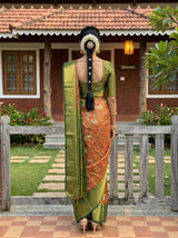 MIMOSA Orange Saree Saree — pose 2 styling detail