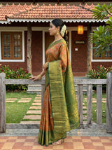 MIMOSA Orange Saree Saree — pose 3 styling detail
