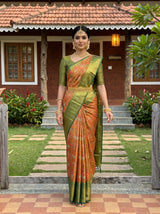 MIMOSA Orange Saree Saree — pose 6 styling detail