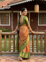 MIMOSA Orange Saree Saree — pose 7 styling detail