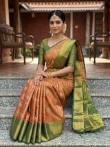 MIMOSA Orange Saree Saree — pose 8 styling detail