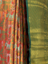 MIMOSA Orange Saree Saree — fleets shot full lifestyle