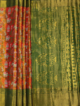MIMOSA Orange Saree Saree — pallu and zari work detail