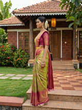 MIMOSA Parrot Green Saree Saree — pose 3 styling detail