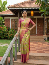 MIMOSA Parrot Green Saree Saree — pose 4 styling detail