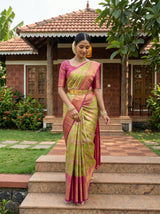 MIMOSA Parrot Green Saree Saree — pose 6 styling detail