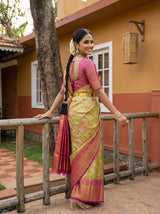 MIMOSA Parrot Green Saree Saree — pose 7 styling detail