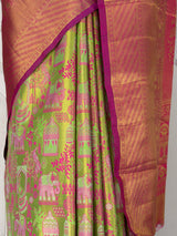 MIMOSA Parrot Green Saree Saree — fleets shot full lifestyle