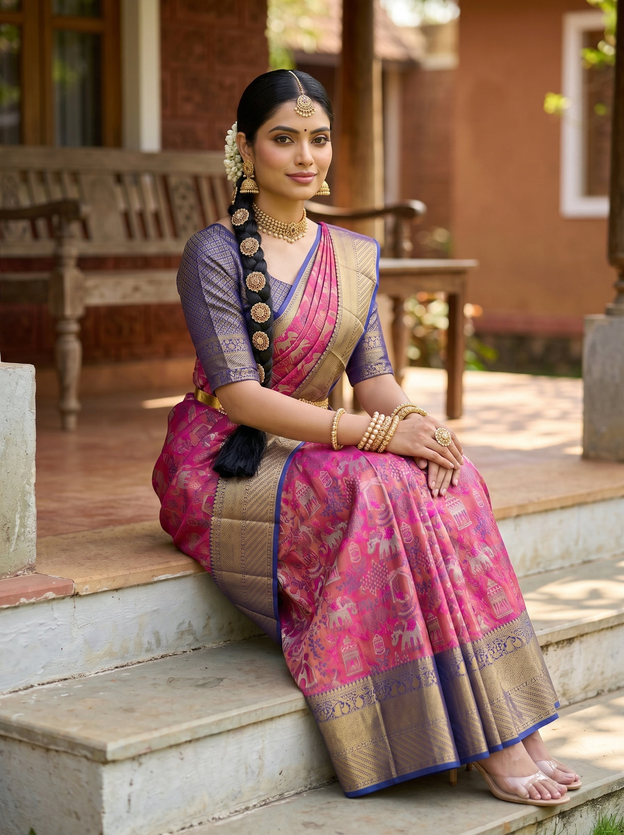 MIMOSA Rani Saree Saree — pose 8 styling detail