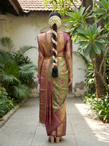 MIMOSA Green Saree Saree — pose 2 styling detail