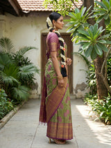 MIMOSA Green Saree Saree — pose 3 styling detail