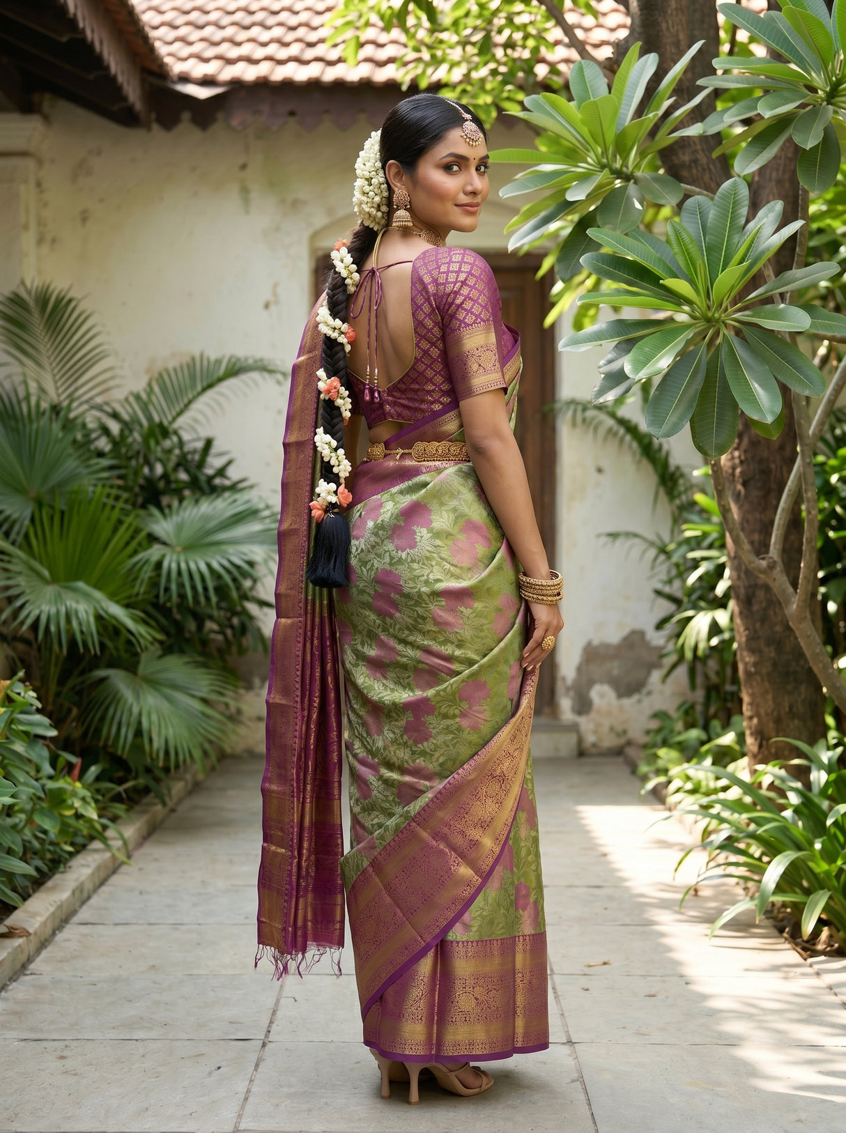 MIMOSA Green Saree Saree — pose 7 styling detail