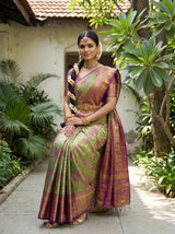 MIMOSA Green Saree Saree — pose 8 styling detail