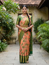 Orange  Saree