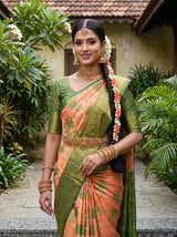 MIMOSA Orange Saree Saree — pose 10 styling detail