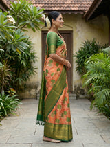 MIMOSA Orange Saree Saree — pose 3 styling detail