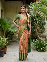 MIMOSA Orange Saree Saree — pose 4 styling detail