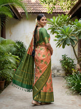 MIMOSA Orange Saree Saree — pose 5 styling detail