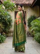 MIMOSA Orange Saree Saree — pose 7 styling detail