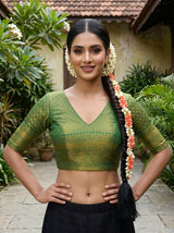 MIMOSA Orange Saree Saree — blouse close-up