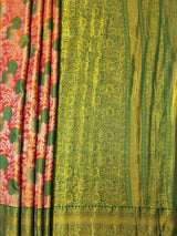 MIMOSA Orange Saree Saree — pallu and zari work detail