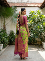 MIMOSA Parrot Green Saree Saree — pose 7 styling detail