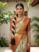 MIMOSA Pista Saree Saree — pose 10 styling detail