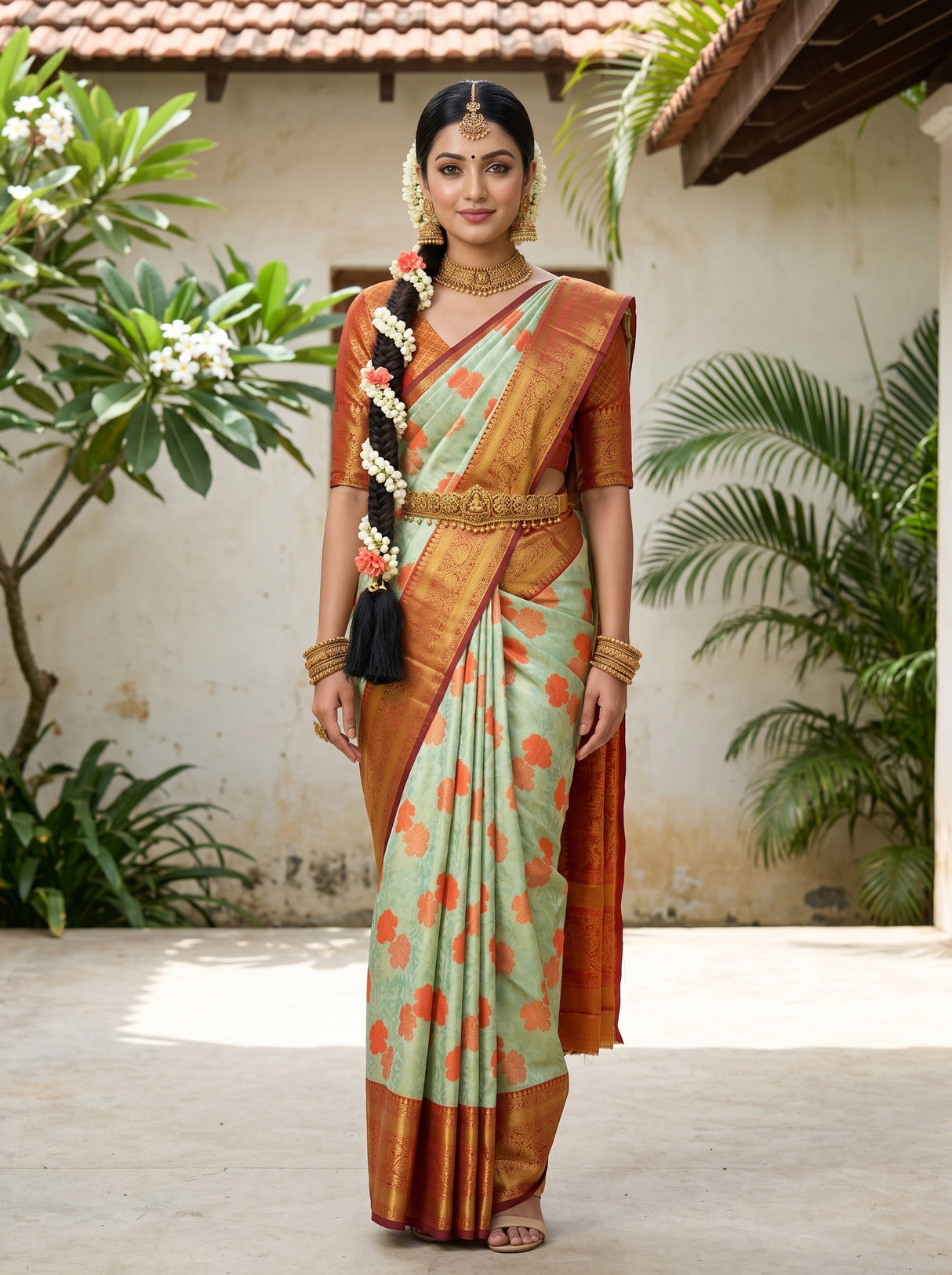 Pista  Saree