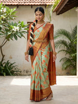 MIMOSA Pista Saree Saree — pose 9 styling detail