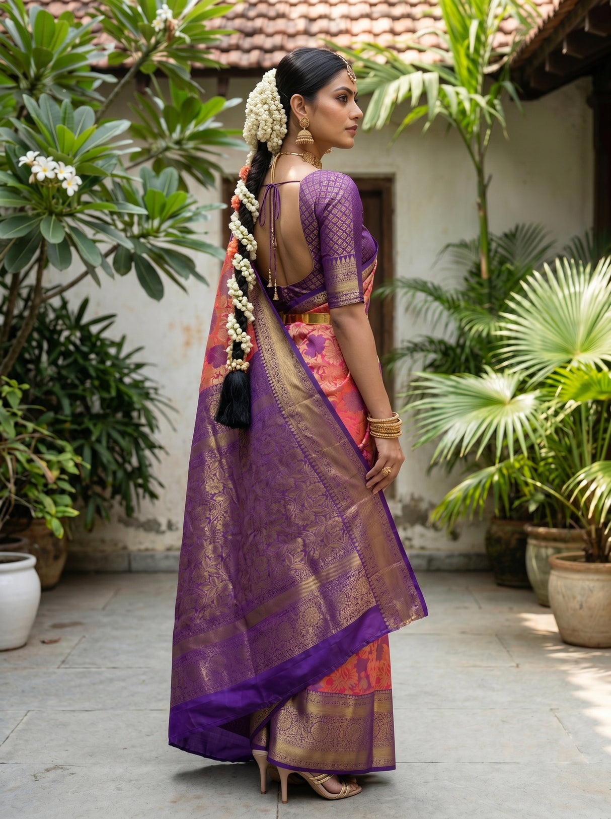 MIMOSA Rani Saree Saree — pose 3 styling detail