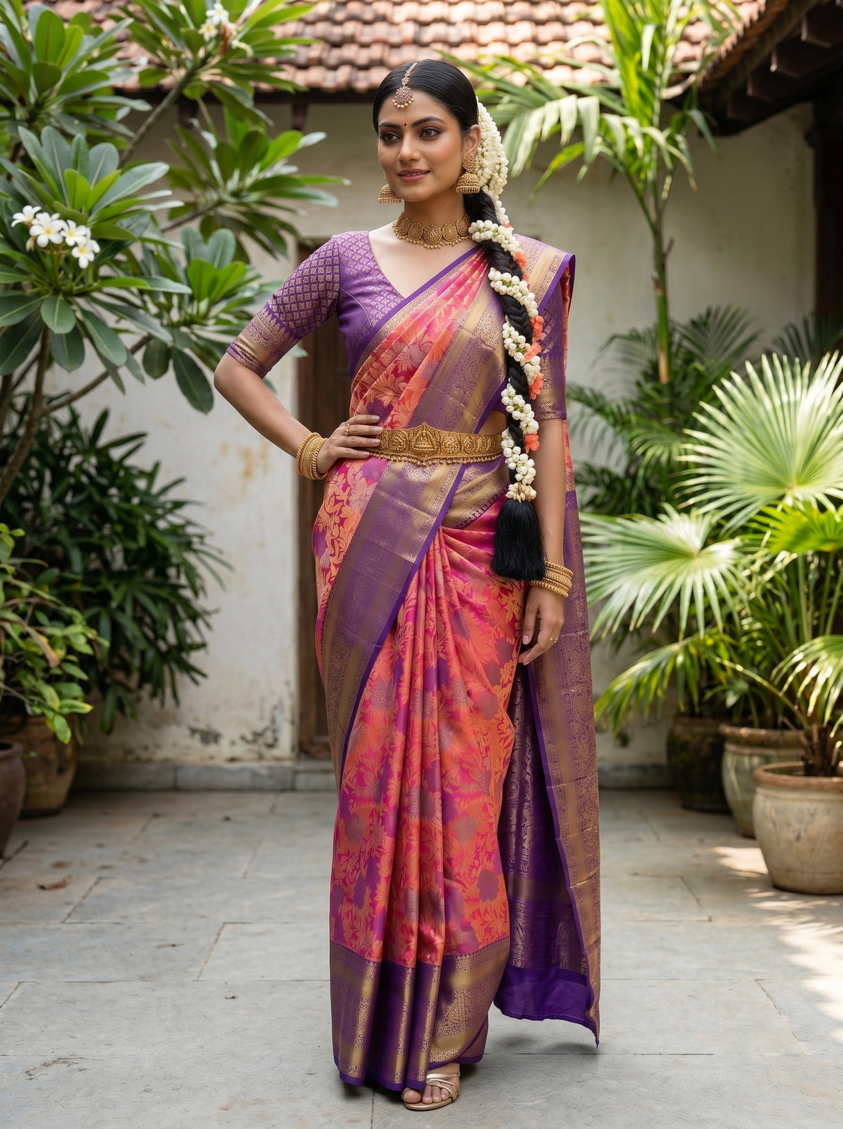 MIMOSA Rani Saree Saree — pose 4 styling detail