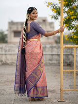 MIMOSA Rani Kanjivaram Art Silk Saree — close-up of saree drape