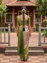 MIMOSA Lavender Kanjivaram Art Silk Saree — Full saree body and pallu shot