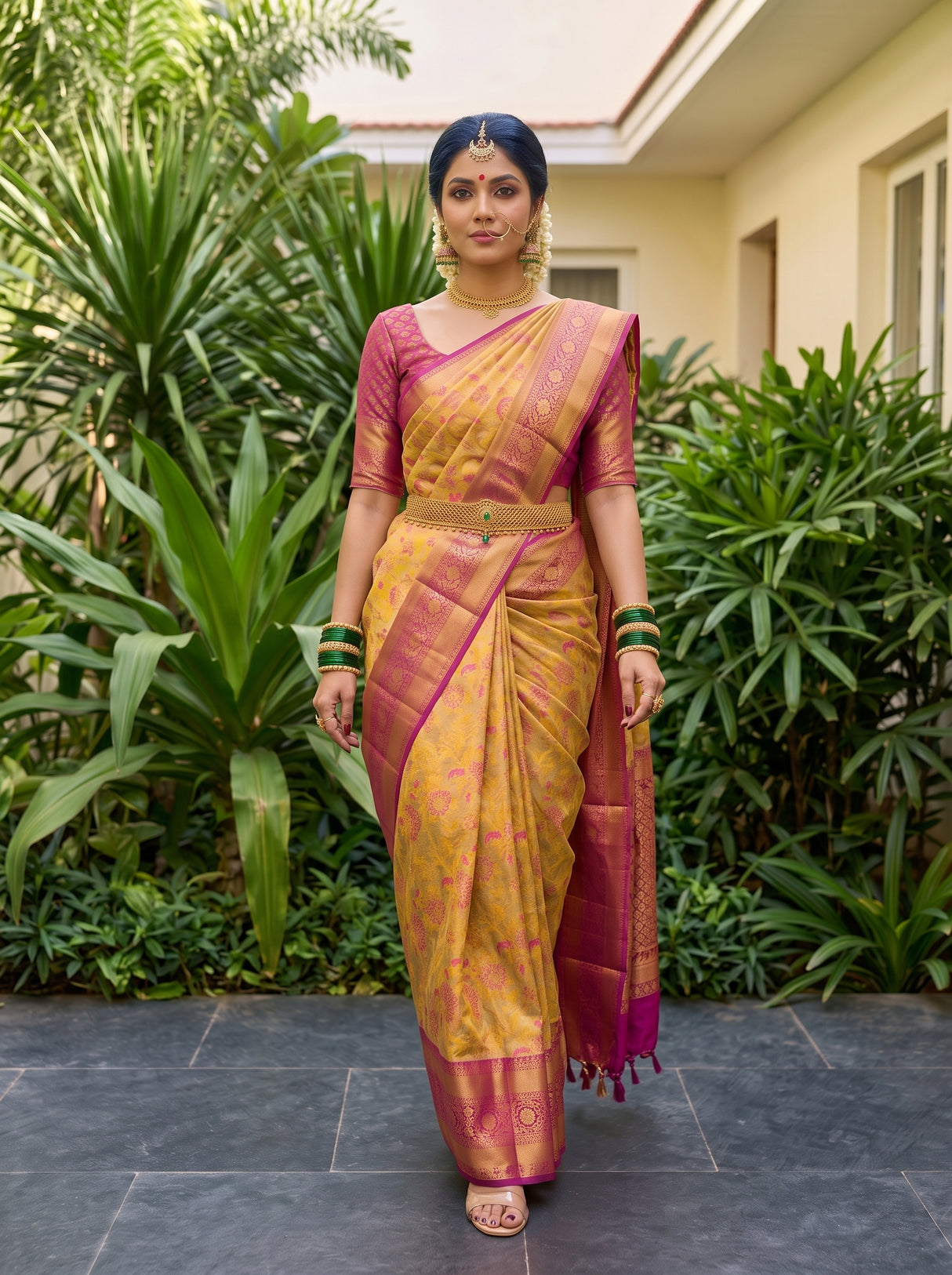MIMOSA Gold Saree Saree — pose 6 styling detail