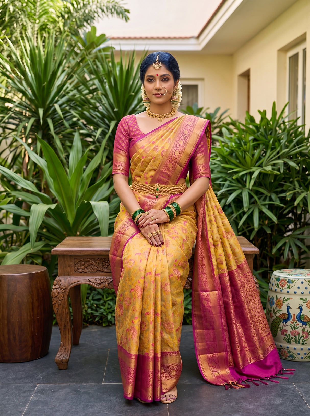 MIMOSA Gold Saree Saree — pose 8 styling detail