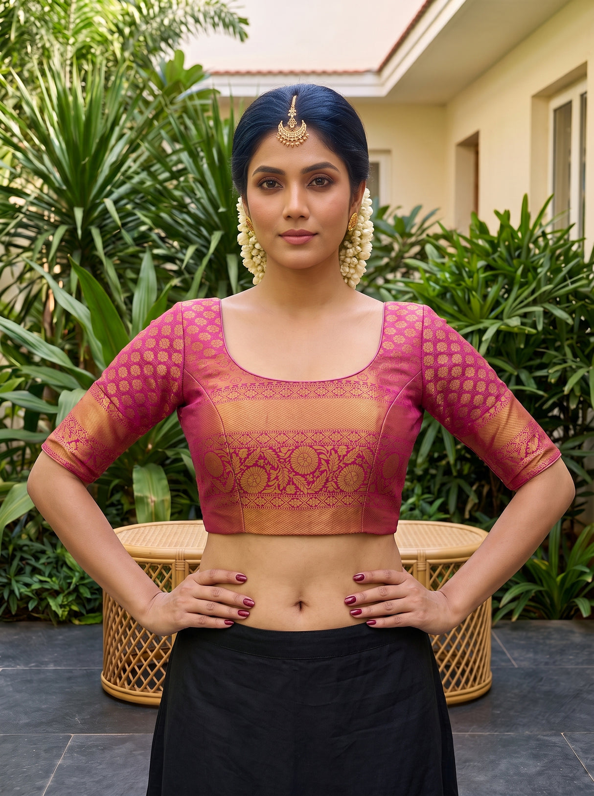 MIMOSA Gold Saree Saree — blouse close-up