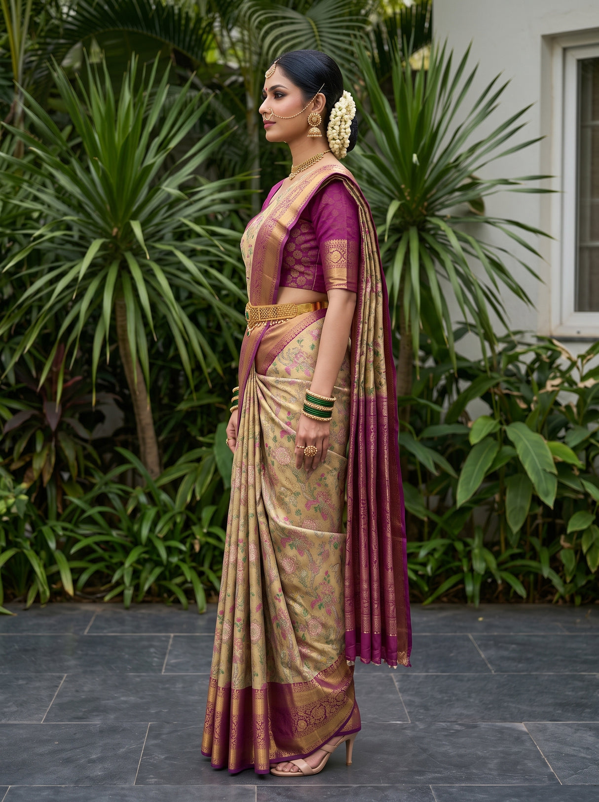 MIMOSA Magenta Saree Saree — pose 3 styling detail