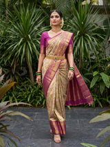 MIMOSA Magenta Saree Saree — pose 6 styling detail
